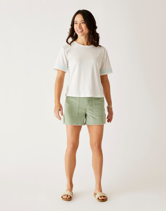 Ainslee Boxy Tee: Cloud - FINAL SALE