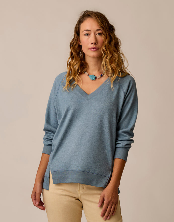 Alena Supersoft Top: Blue Mirage Heather
