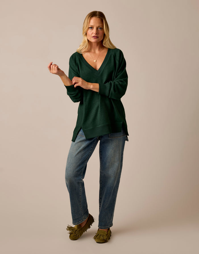 Alena Supersoft Top: Dark Pine Heather