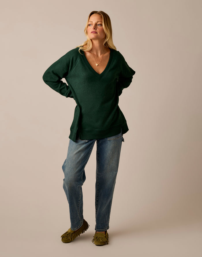 Alena Supersoft Top: Dark Pine Heather