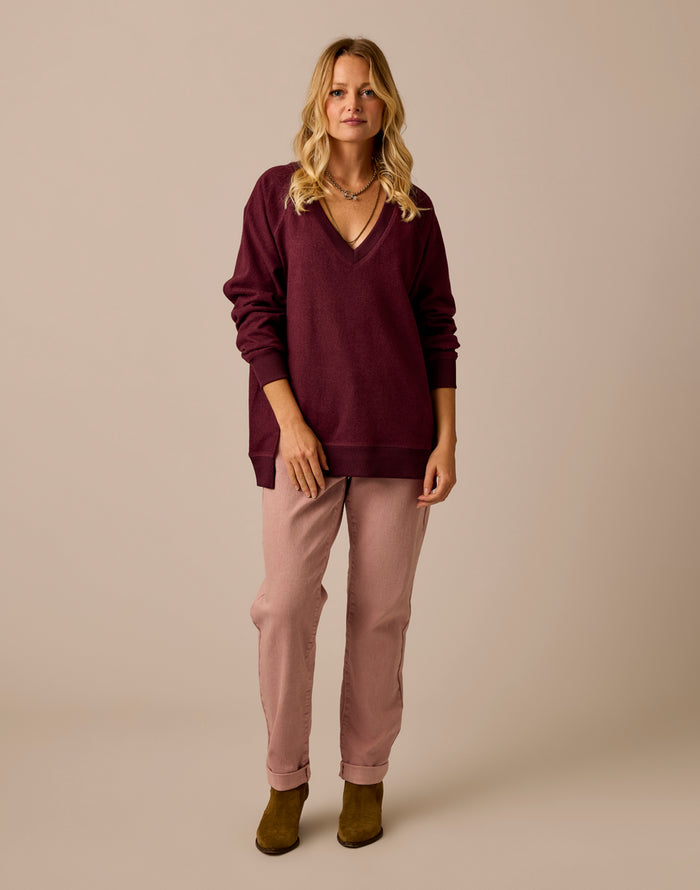 Alena Supersoft Top: Sangria Heather