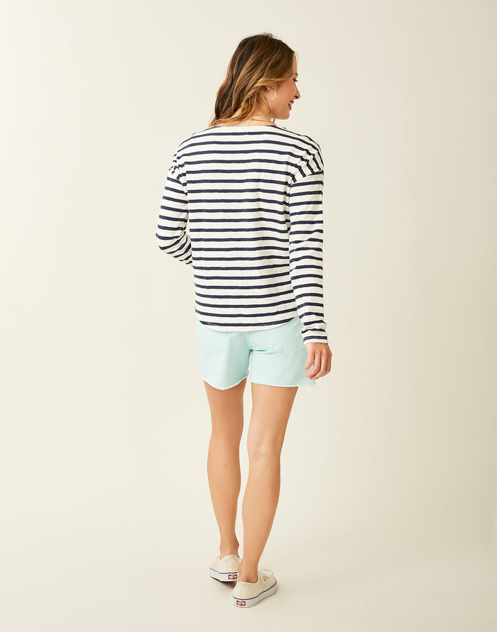 Alexis Top: Cloud Navy Mali Stripe - FINAL SALE