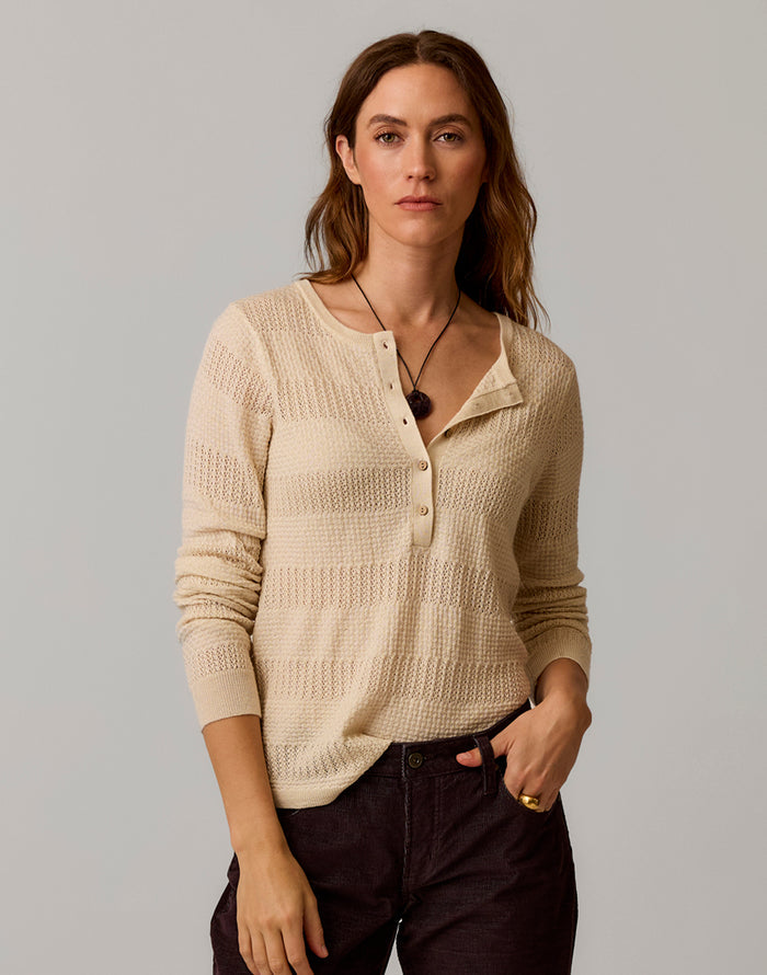 Amara Pointelle Sweater: Birch
