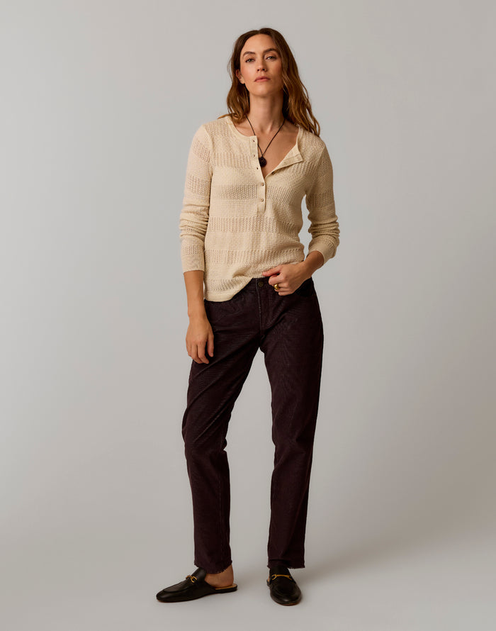 Amara Pointelle Sweater: Birch