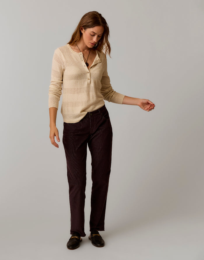 Amara Pointelle Sweater: Birch