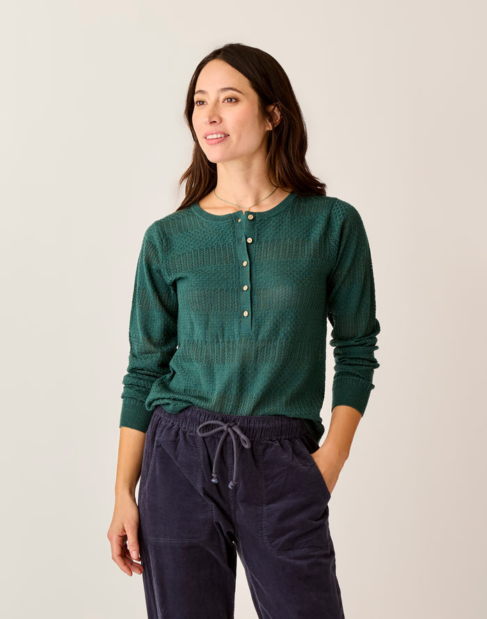 Amara Pointelle Sweater: Bistro
