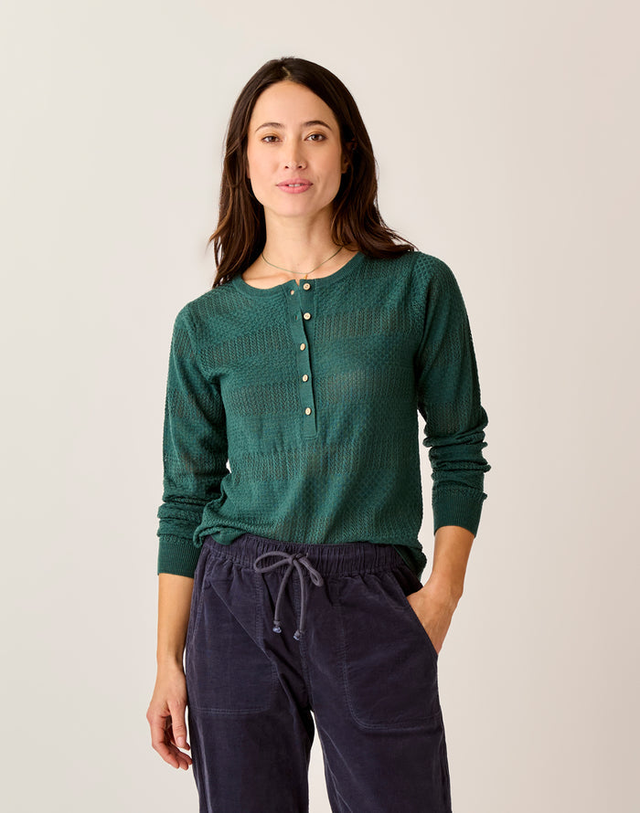 Amara Pointelle Sweater: Bistro