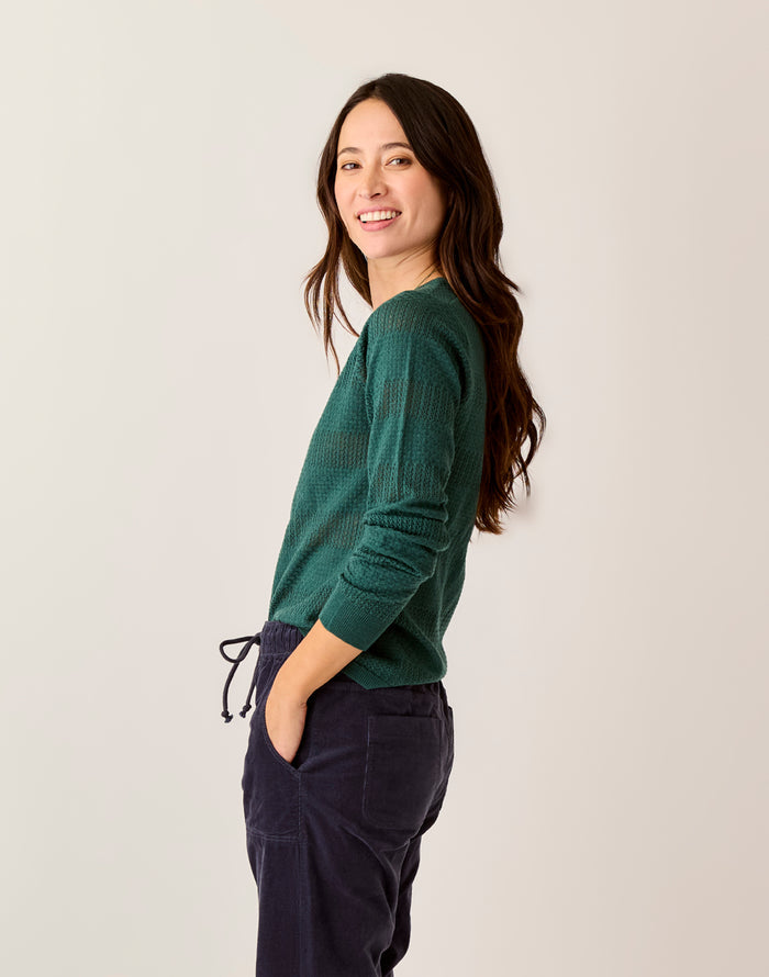 Amara Pointelle Sweater: Bistro