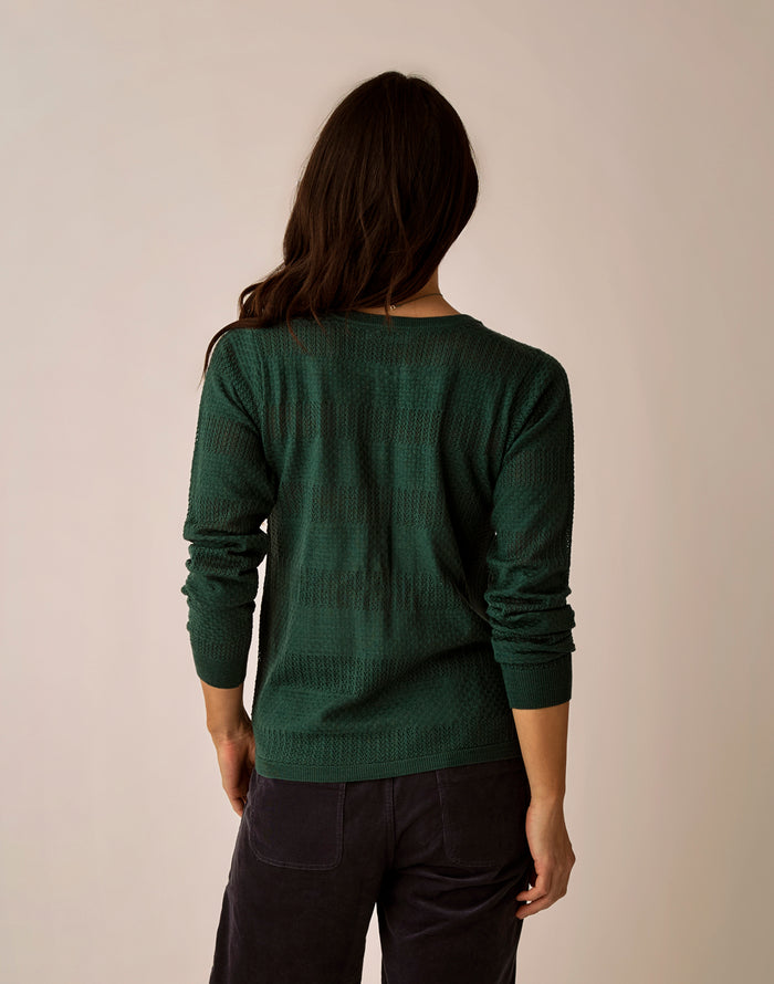 Amara Pointelle Sweater: Bistro