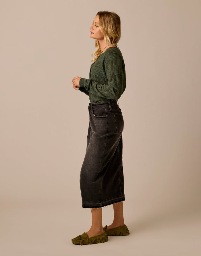 Amara Pointelle Sweater: Hazel Heather