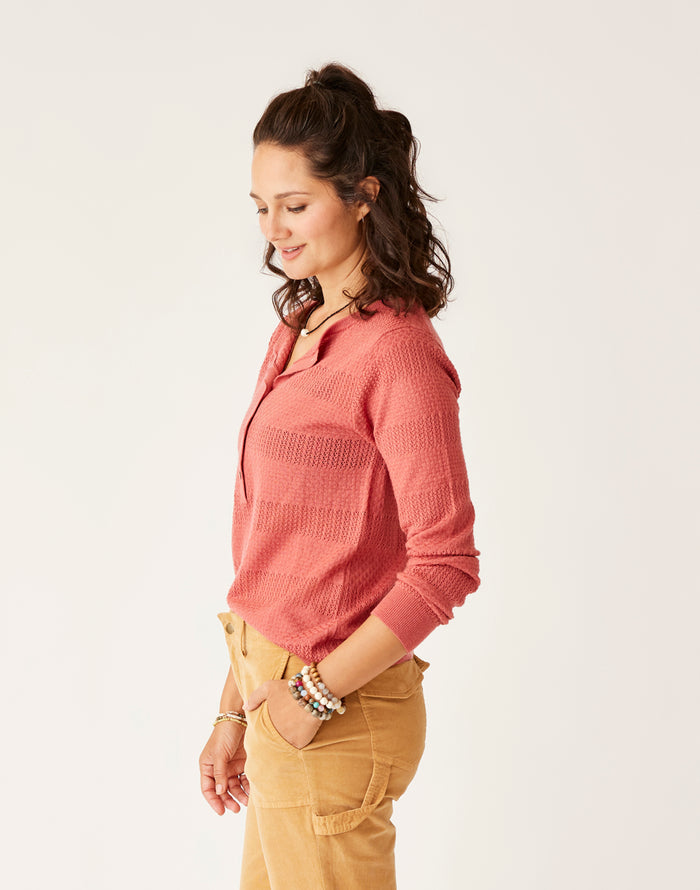 Amara Pointelle Sweater: Henna - FINAL SALE