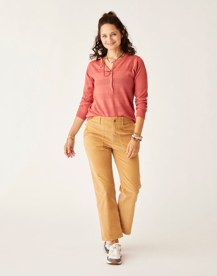 Amara Pointelle Sweater: Henna - FINAL SALE