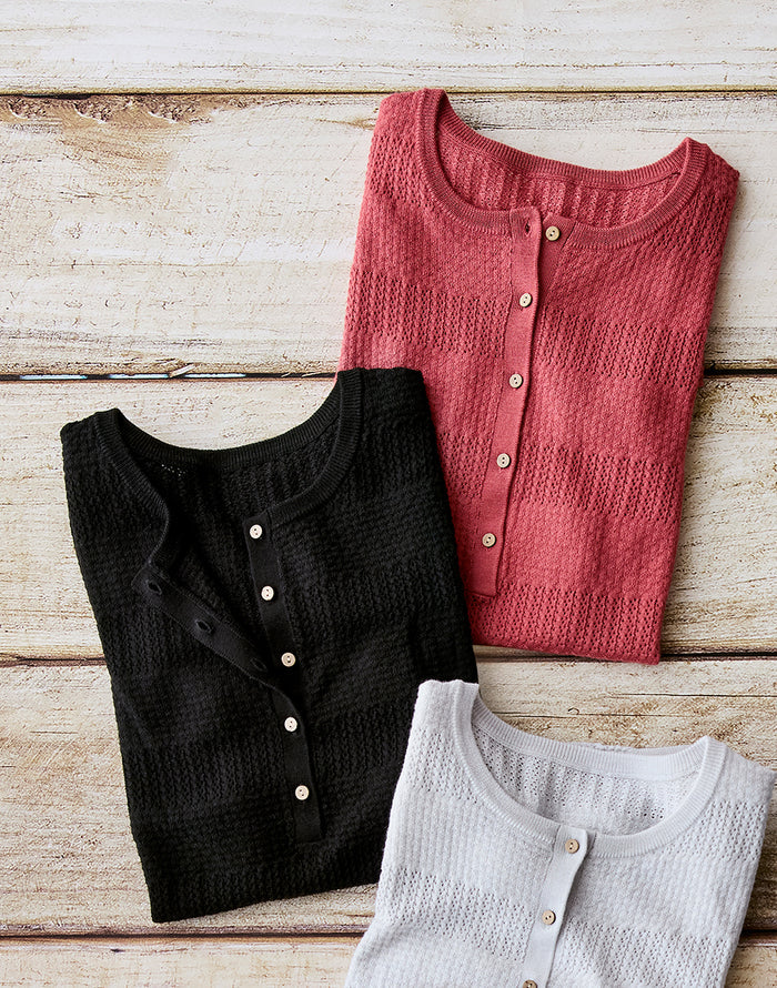 Amara Pointelle Sweater: Henna - FINAL SALE