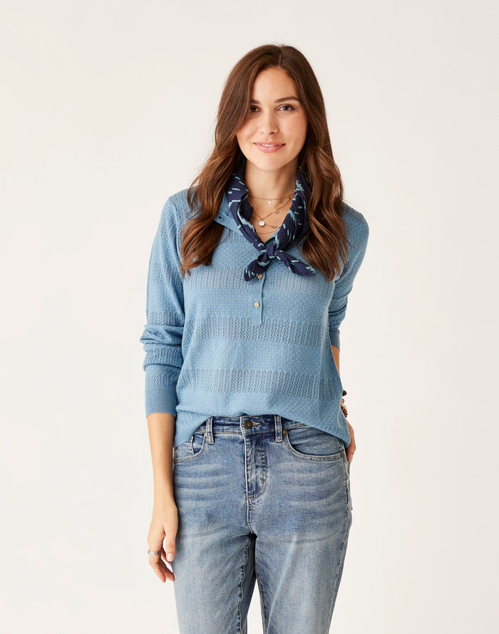 Amara Pointelle Sweater: Storm - FINAL SALE