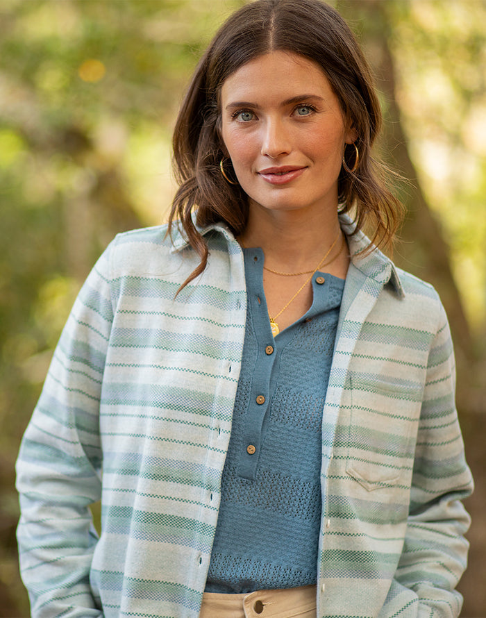 Amara Pointelle Sweater: Storm - FINAL SALE