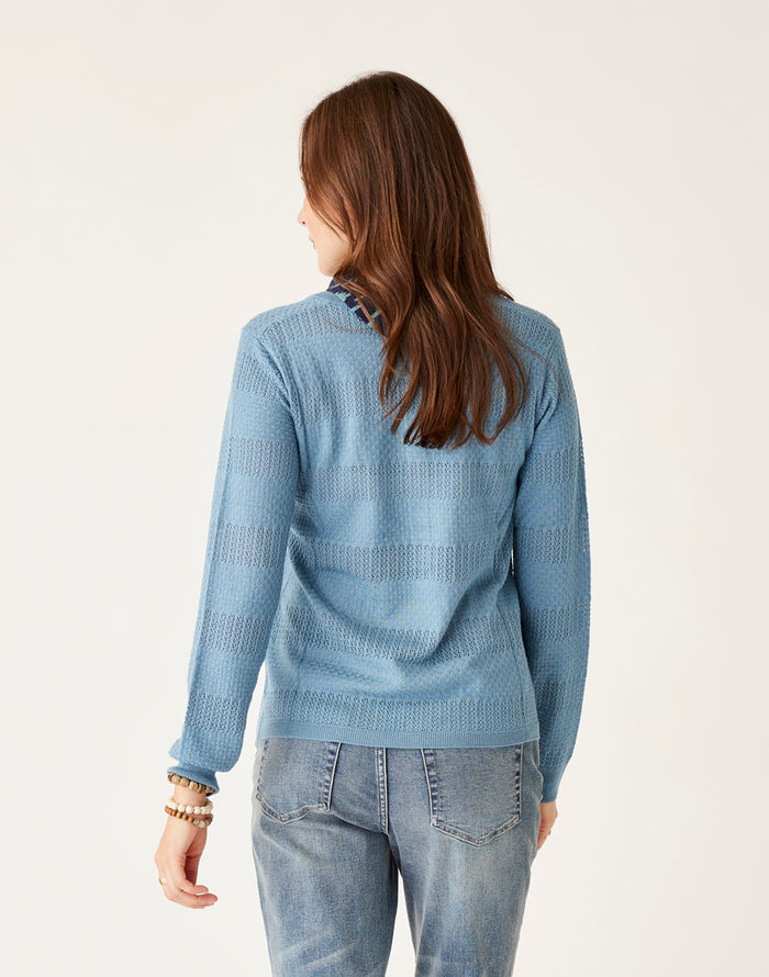 Amara Pointelle Sweater: Storm - FINAL SALE
