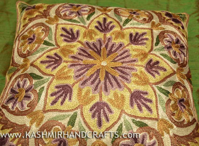 anemone violet floral pillow cover - Kashmir Designs