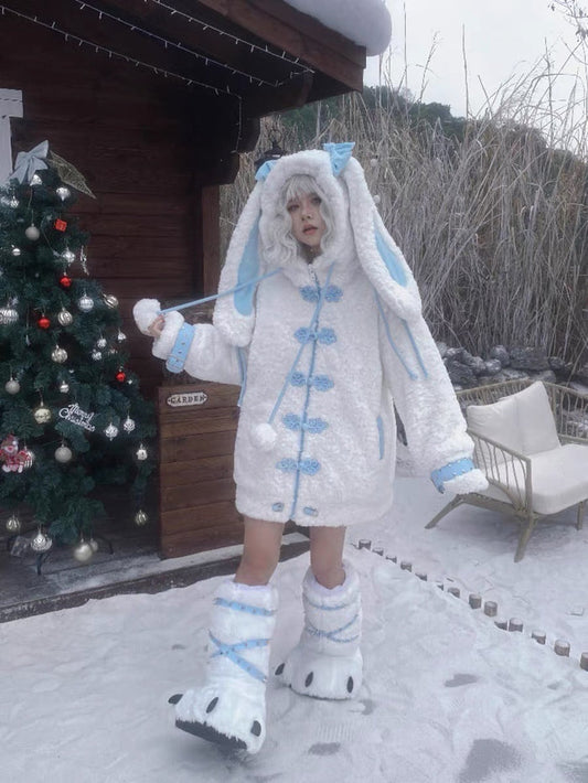 ♡ Angel Bunny Y2K Plush Coat ♡