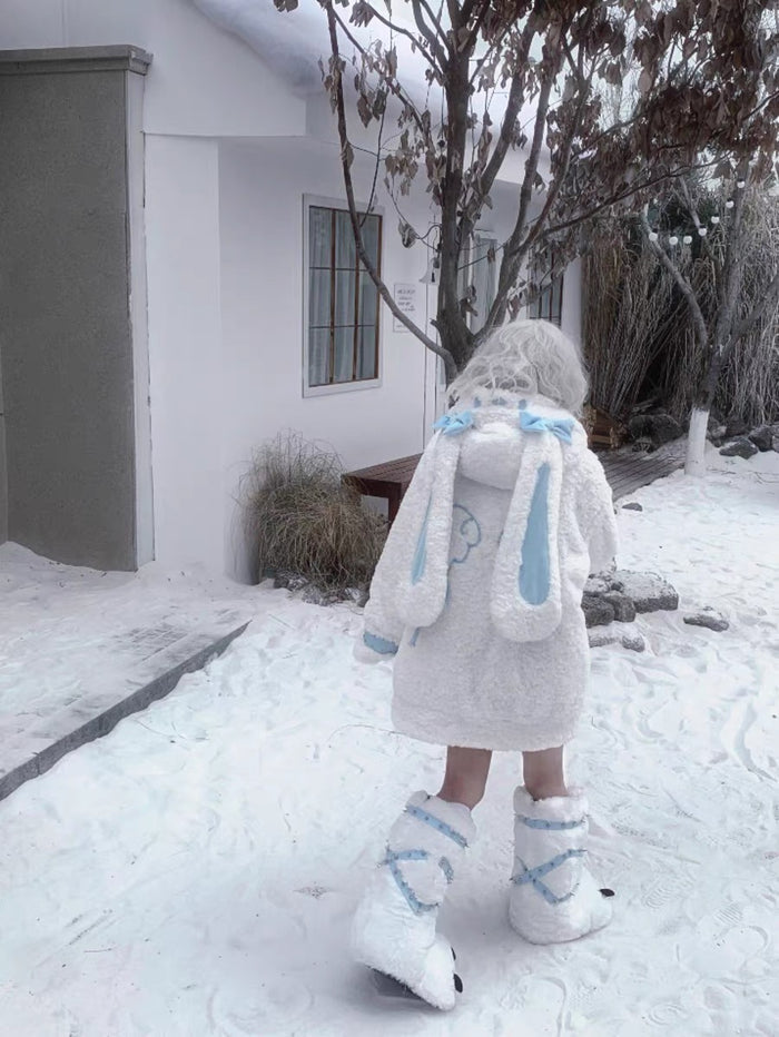 ♡ Angel Bunny Y2K Plush Coat ♡