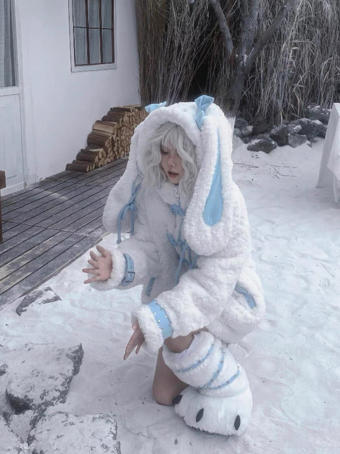 ♡ Angel Bunny Y2K Plush Coat ♡