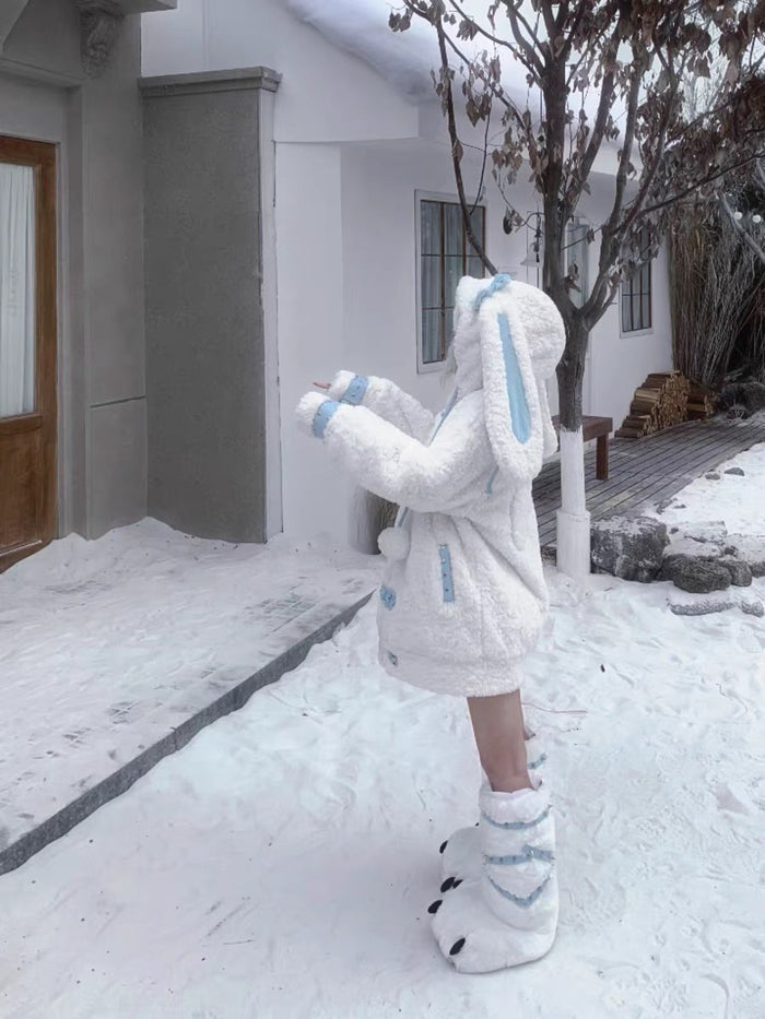 ♡ Angel Bunny Y2K Plush Coat ♡