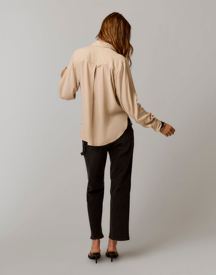 Angela Kindsilk Top: Cement - back