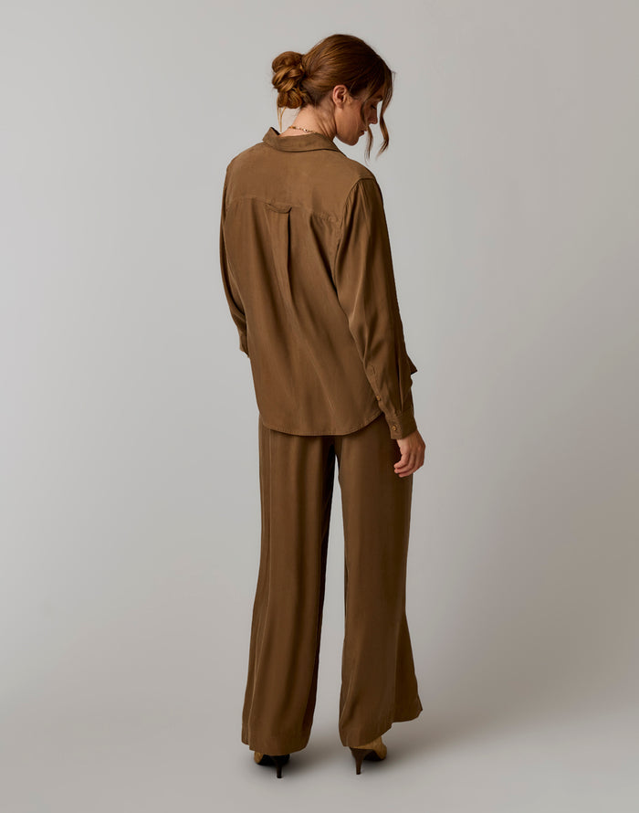 Angela Kindsilk Top: Teak - back