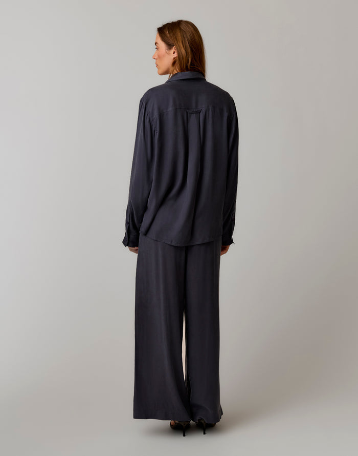 Angela Kindsilk Top: Washed Charcoal - back