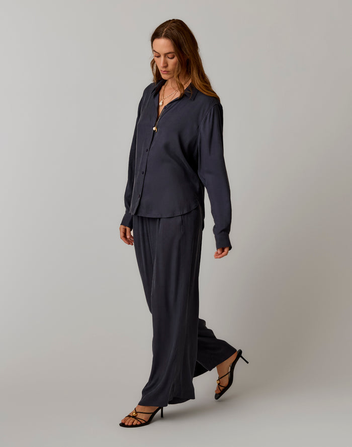 Angela Kindsilk Top: Washed Charcoal - side