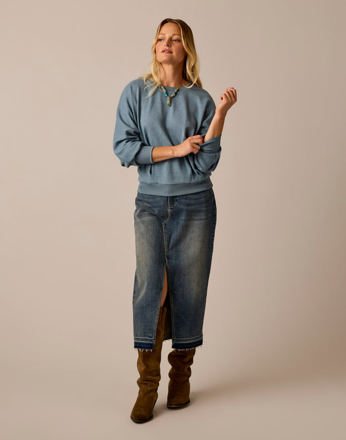 Anneke Supersoft Dolman: Blue Mirage Heather