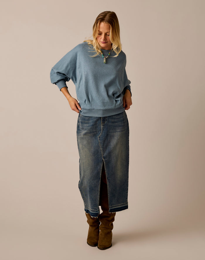 Anneke Supersoft Dolman: Blue Mirage Heather