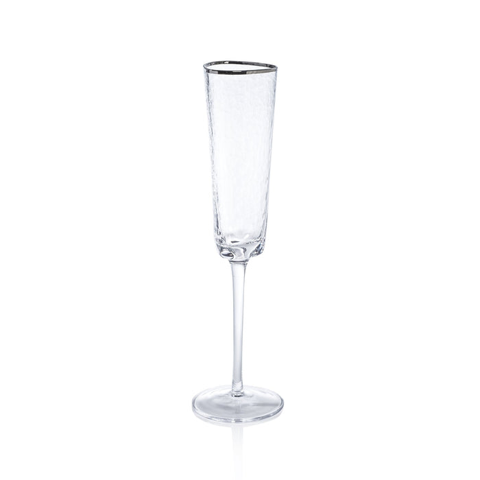 Aperitivo Triangular Glass - Clear w/ Platinum Rim - Glassware by Carlyle Avenue