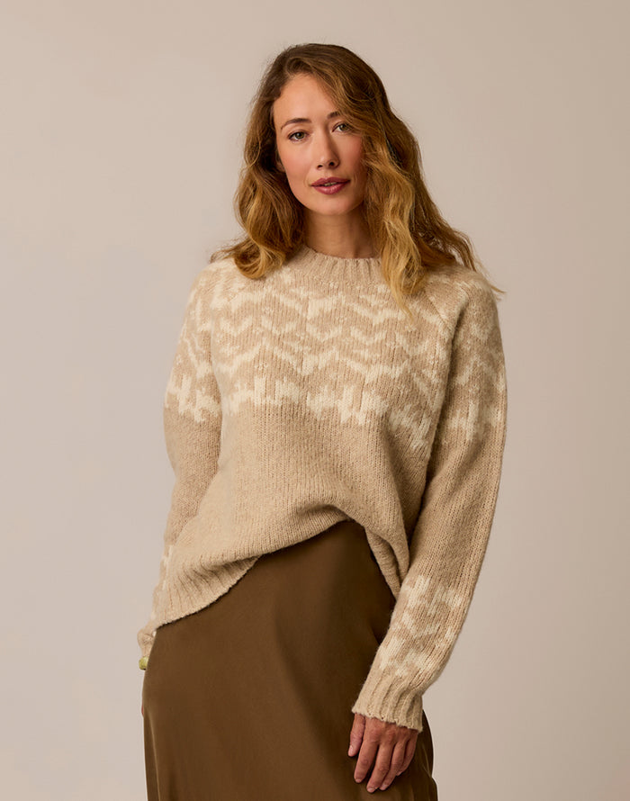 Aria Fairisle Sweater: Linen Fairisle