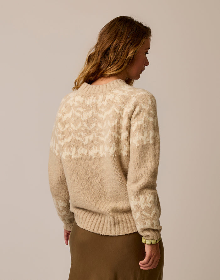 Aria Fairisle Sweater: Linen Fairisle