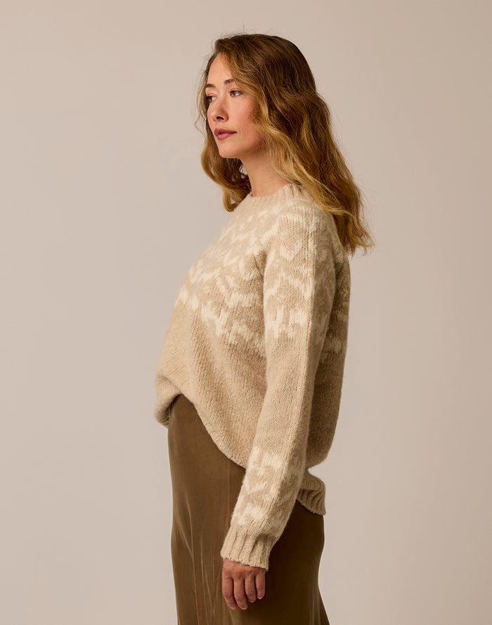 Aria Fairisle Sweater: Linen Fairisle