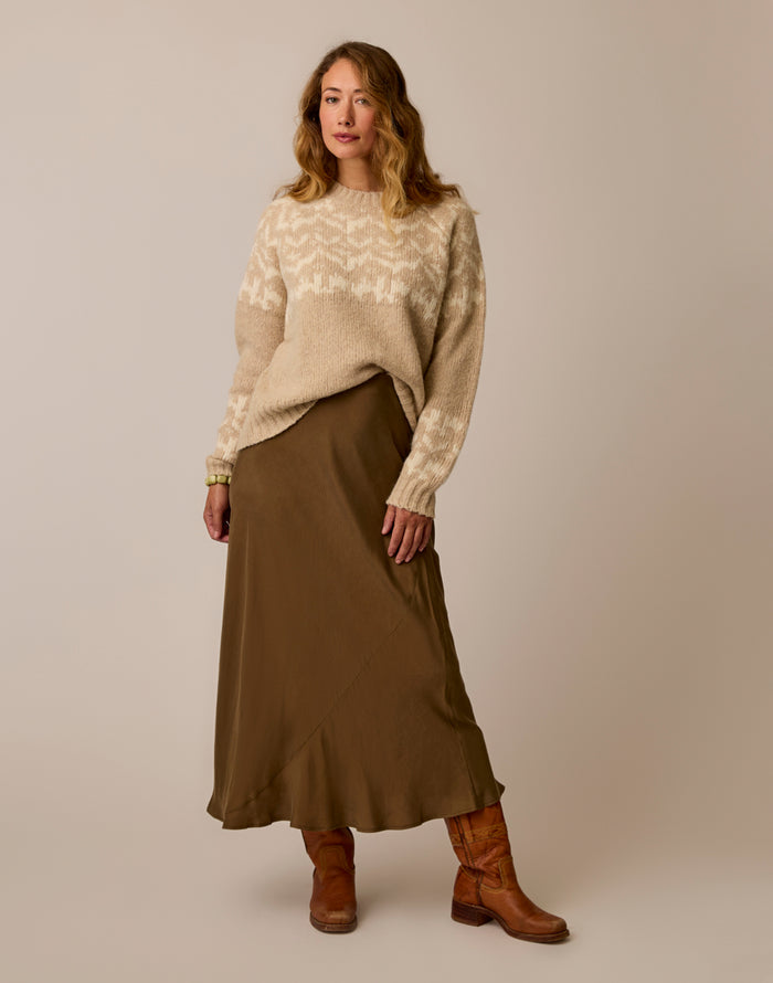 Aria Fairisle Sweater: Linen Fairisle