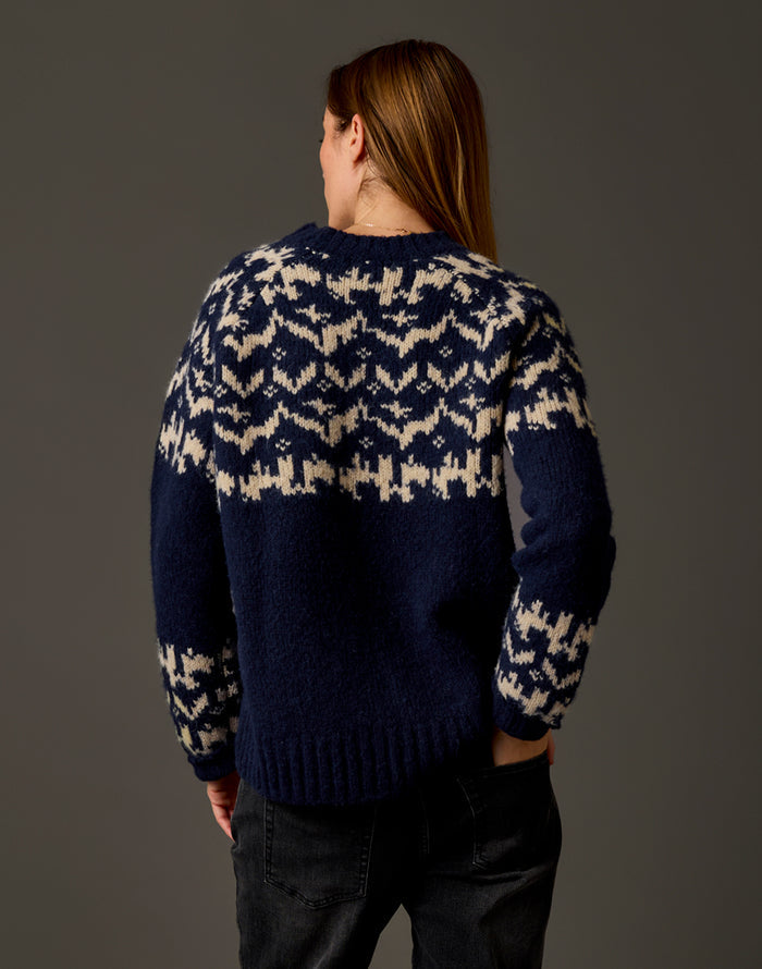 Aria Fairisle Sweater: Navy Fairisle