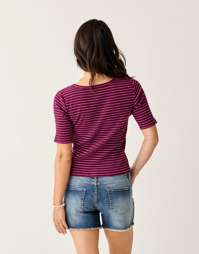 Asher Rib Top: Nirvana Stripe - FINAL SALE