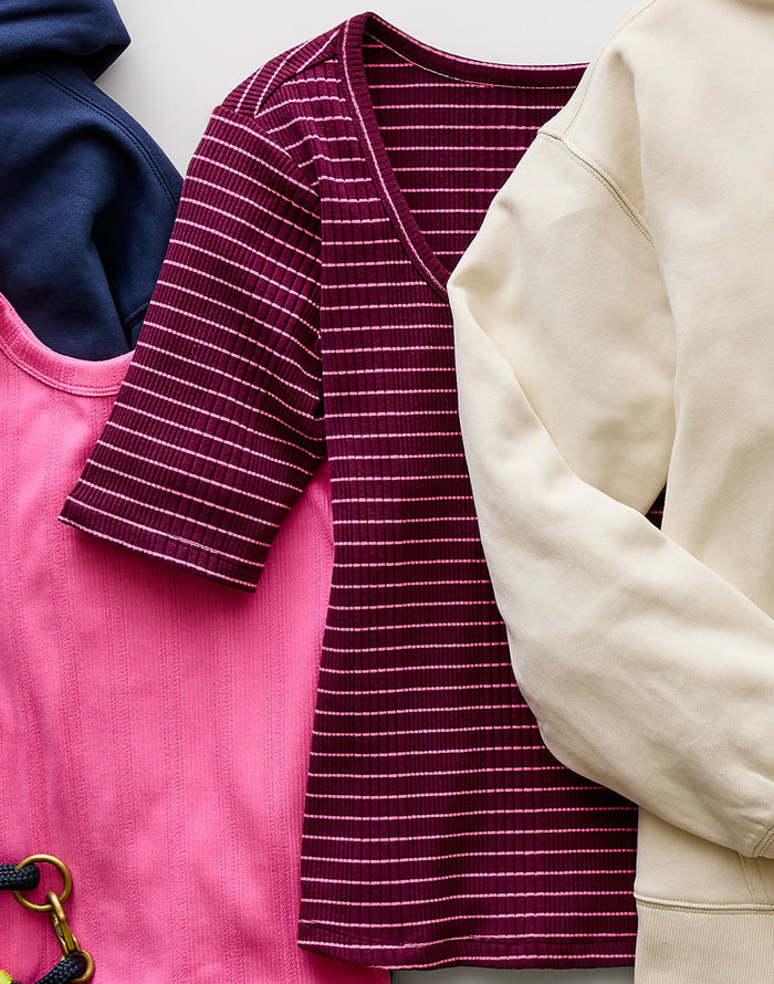 Asher Rib Top: Nirvana Stripe - FINAL SALE