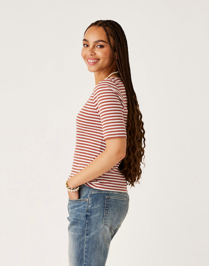 Asher Rib Top: Penny Stripe - FINAL SALE