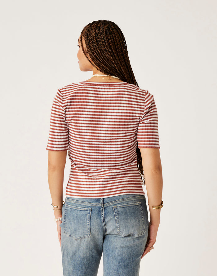 Asher Rib Top: Penny Stripe - FINAL SALE