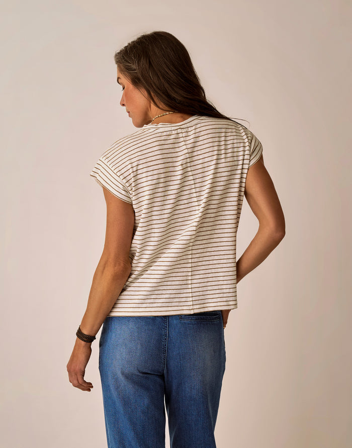 Astrid Hemp Tee: Golden Stripe