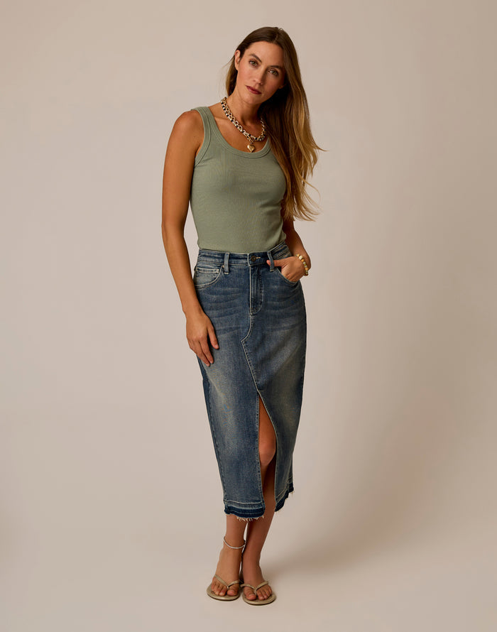 Atlas Denim Skirt: Favorite Fade