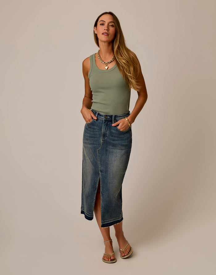Atlas Denim Skirt: Favorite Fade