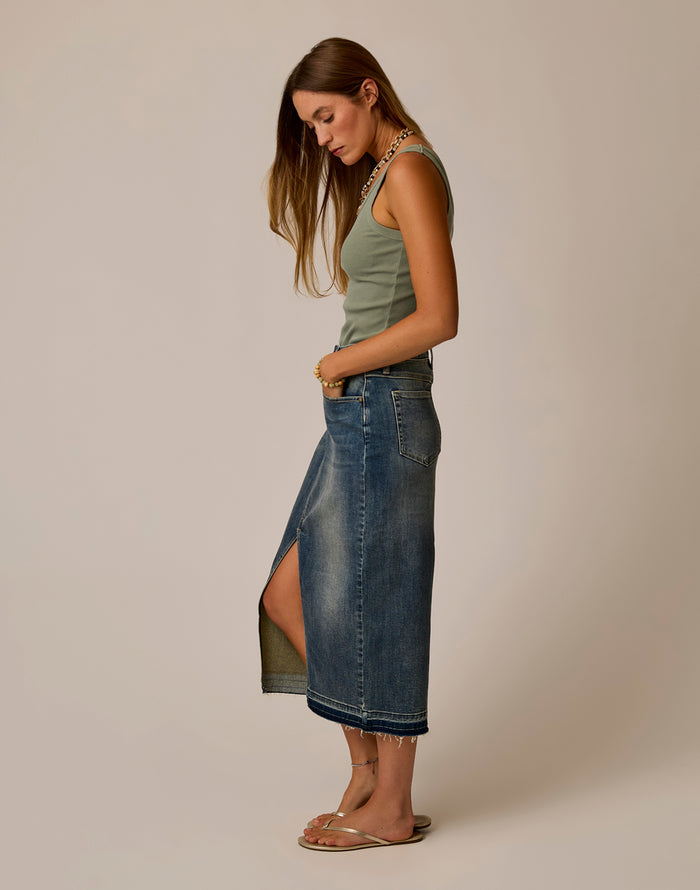 Atlas Denim Skirt: Favorite Fade