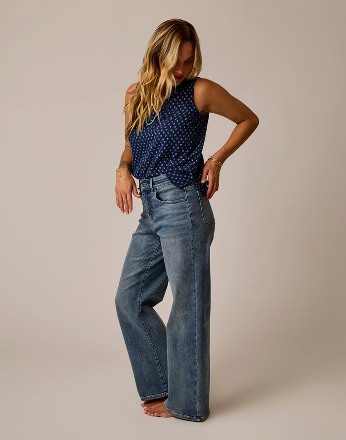 Audrey Wide Leg: Blue Ridge