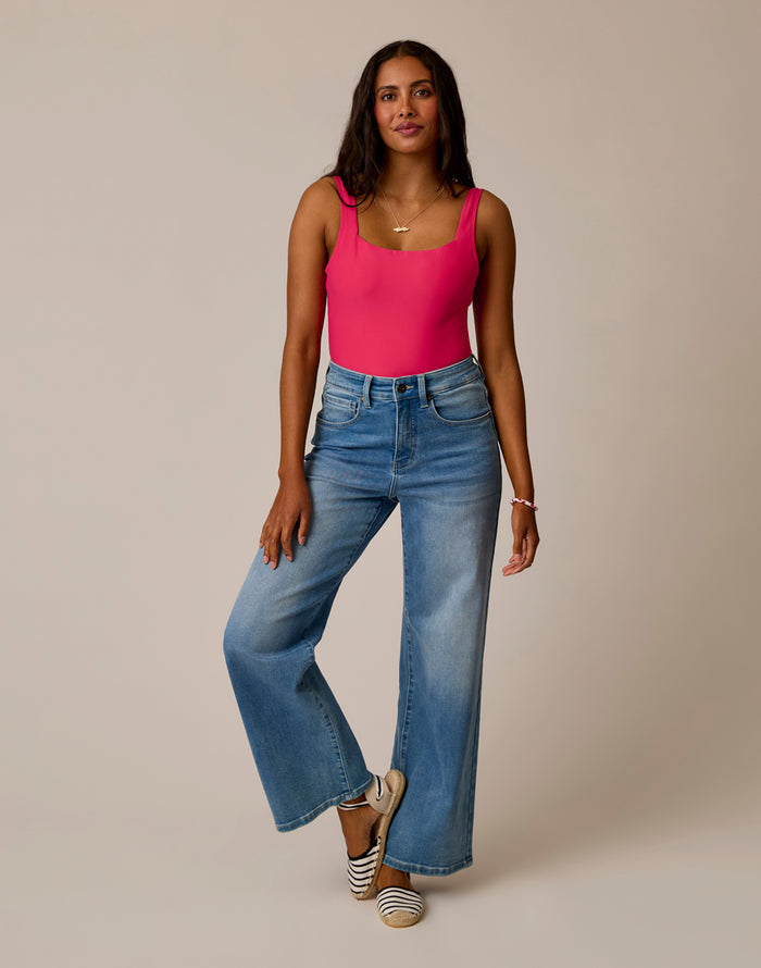 Audrey Wide Leg: Blue Tide
