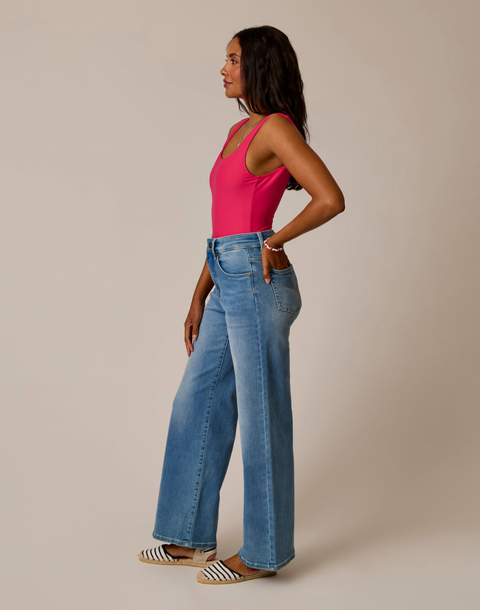 Audrey Wide Leg: Blue Tide