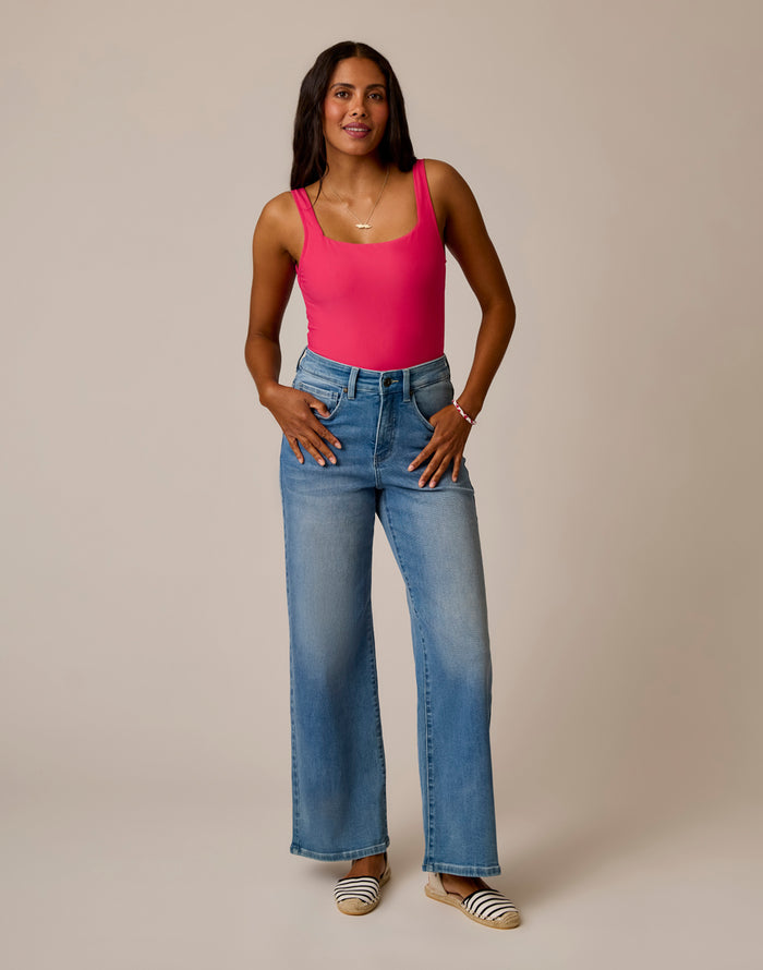 Audrey Wide Leg: Blue Tide