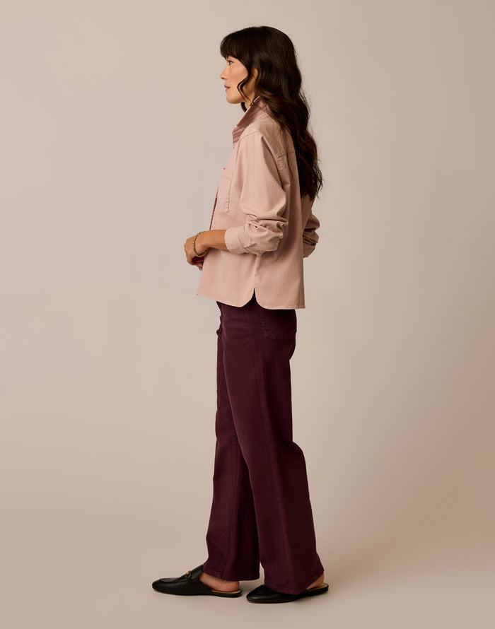 Audrey Wide Leg: Dark Plum